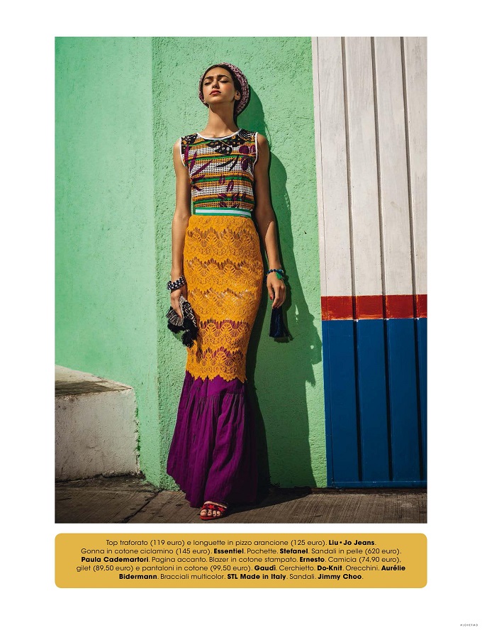 Zhenya Katava Embraces Traditional Folk Style for Glamour Italy shot by Matteo Bertolio