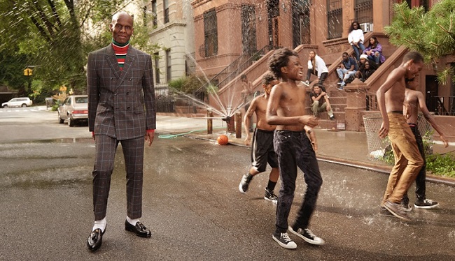 Dapper Dan, right, in the Gucci men's tailoring campaign. Photo: Glen Luchford