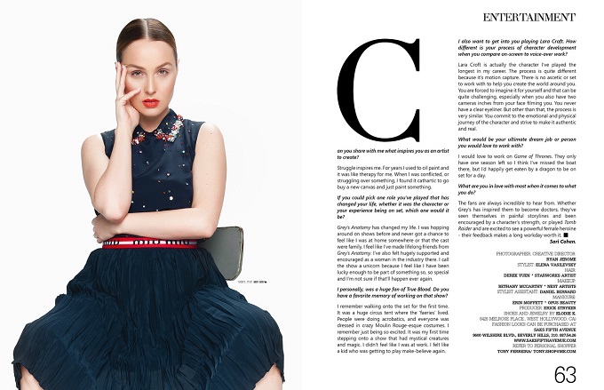 Actress Camilla Luddington for INLOVE magazine by Ryan Jerome