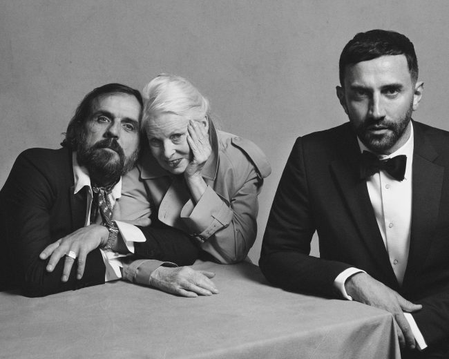 Portrait of Riccardo Tisci, Vivienne Westwood and Andreas Kronthaler c Courtesy of Burberry_ Brett Lloyd