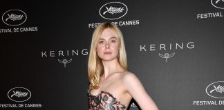 Cannes: Elle Fanning Wears a Painting on Her Dress at Kering Women In Motion Awards 2019
