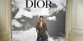 Gal Gadot in Dior at the Paris Fashion Week