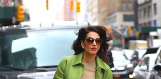 Amal Clooney wearing Burberry fashionpress.it