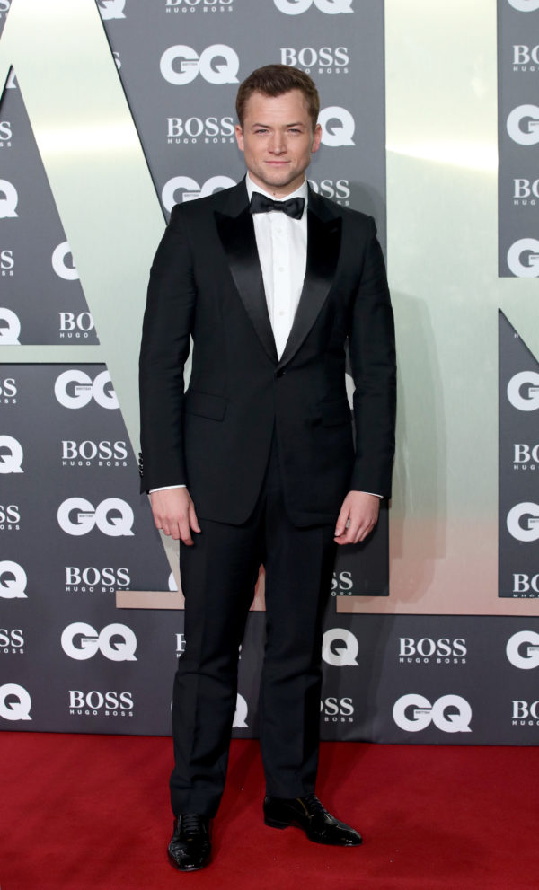 Taron Egerton wearing Burberry to the GQ Men of the Year Awards 2019
