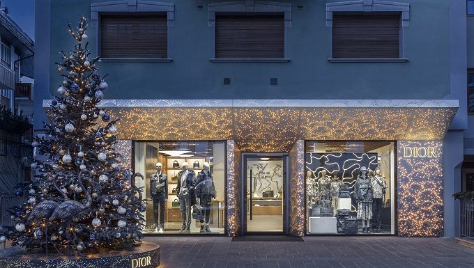 Dior Pop Up Store in Cortina d’Ampezzo, Italy. Dior presents its Pop-Up Store at Cortina d'Ampezzo