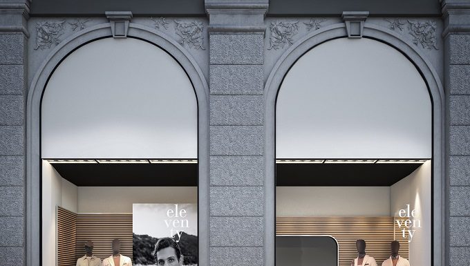 In occasione di Pitti Uomo: Eleventy protagonista vetrine Rinascente Firenze In occasione di Pitti Uomo Eleventy protagonista vetrine Rinascente Firenze