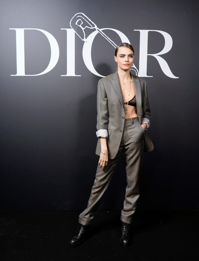 Cara Delevingne attends the Dior Homme Menswear Fall/Winter 2020-2021 show