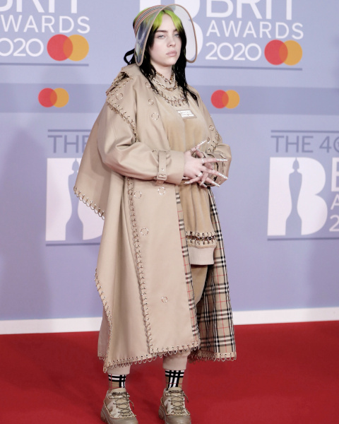Billie Eilish wore Burberry to the BRIT Awards in London last evening