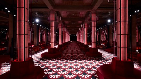 Miu Miu Fall-Winter 2020 Show Space Description: Hued Colonnade Miu Miu Fall-Winter 2020 Show Space Description Hued Colonnade