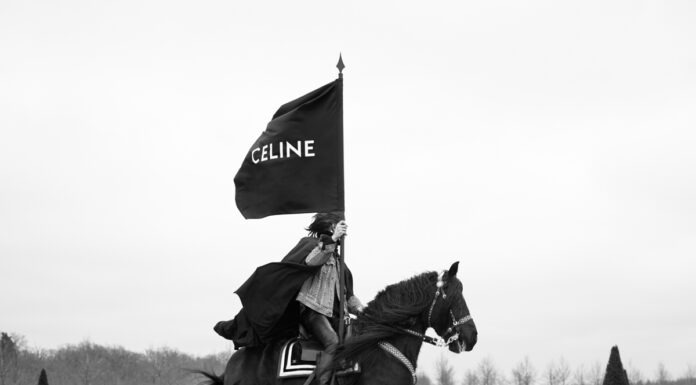 Celine Homme Winter 2021: Teen Knight Poem in Chambord Celine Homme Fall 2021: Teen Knight Poem in Chambord