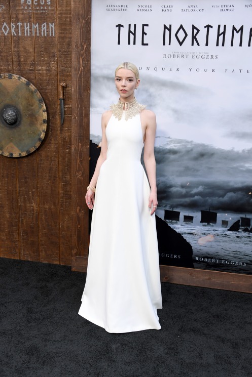 Anya Taylor-Joy dressed in Dior by Maria Grazia Chiuri for the premiere of the "The Northman"