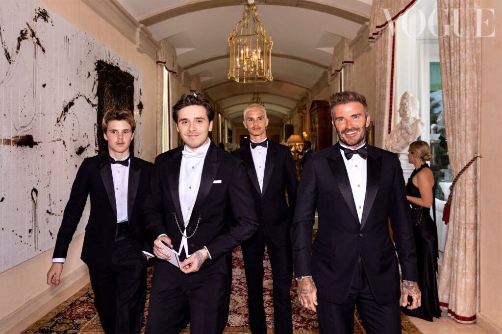 Dior: Kim Jones made bespoke suits for the Beckham Family Wedding