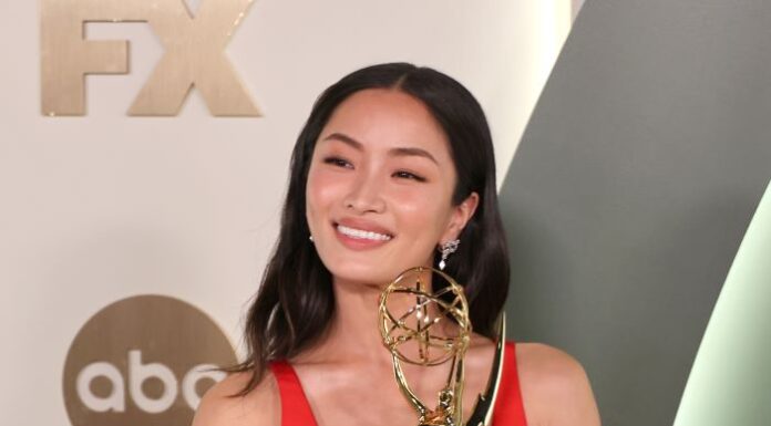 Anna Sawai wears custom Louis Vuitton to the Walt Disney Company’s Emmy Awards Celebration