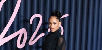 Yasmin Finney wears Stephane Rolland at the British Fashion Awards in London Yasmin Finney wears Stephane Rolland at the British Fashion Awards in London