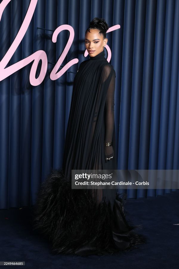 Yasmin Finney wears Stephane Rolland at the British Fashion Awards in London