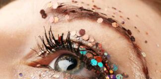 glitter occhi trucco mascara