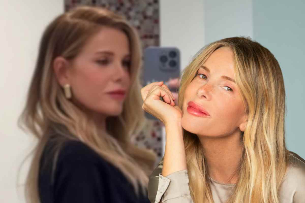 Alessia Marcuzzi detta tendenza con la gonna a portafoglio in pelle, il modello super cool per l’inverno felpa over alessia marcuzzi