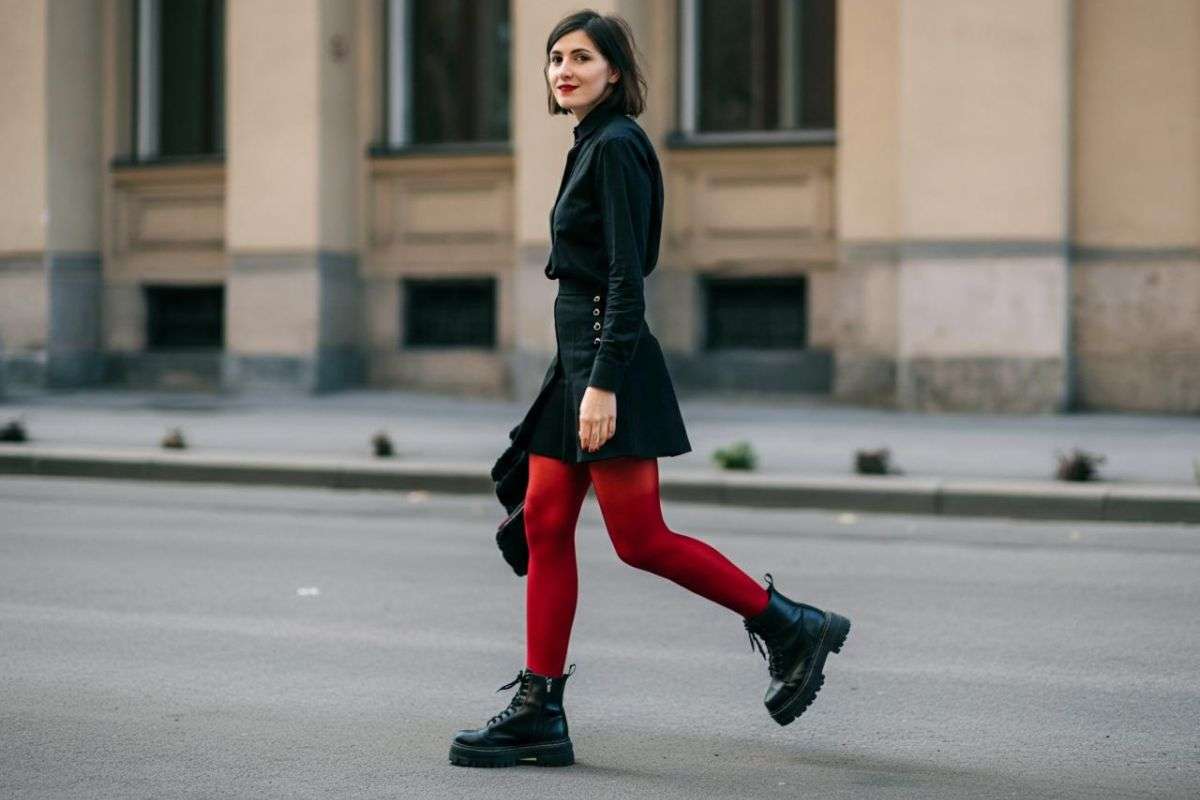 calze rosse outfit inverno 2026