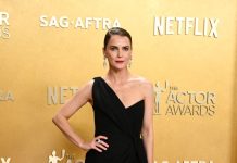 Keri Russell wears custom Louis Vuitton to the 32nd Annual Actor Awards Keri Russell wears custom Louis Vuitton to the 32nd Annual Actor Awards