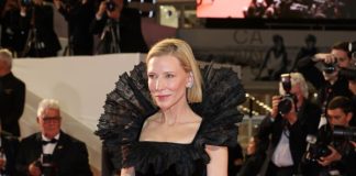 Cate Blanchett wears custom Louis Vuitton at “Paper Tiger” Premiere during the 79th Annual Cannes Festival