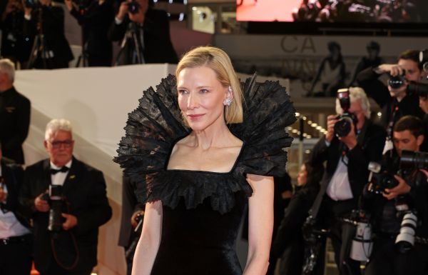 Cate Blanchett wears custom Louis Vuitton at “Paper Tiger” Premiere during the 79th Annual Cannes Festival Cate Blanchett wears custom Louis Vuitton at “Paper Tiger” Premiere during the 79th Annual Cannes Festival