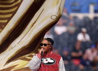 Future wears custom Louis Vuitton during the World Cup Opening Ceremony performance Future wears custom Louis Vuitton during the World Cup Opening Ceremony performance