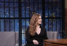 Amy Adams wears Louis Vuitton on Late Night With Seth Meyers Amy Adams wears Louis Vuitton on Late Night With Seth Meyers