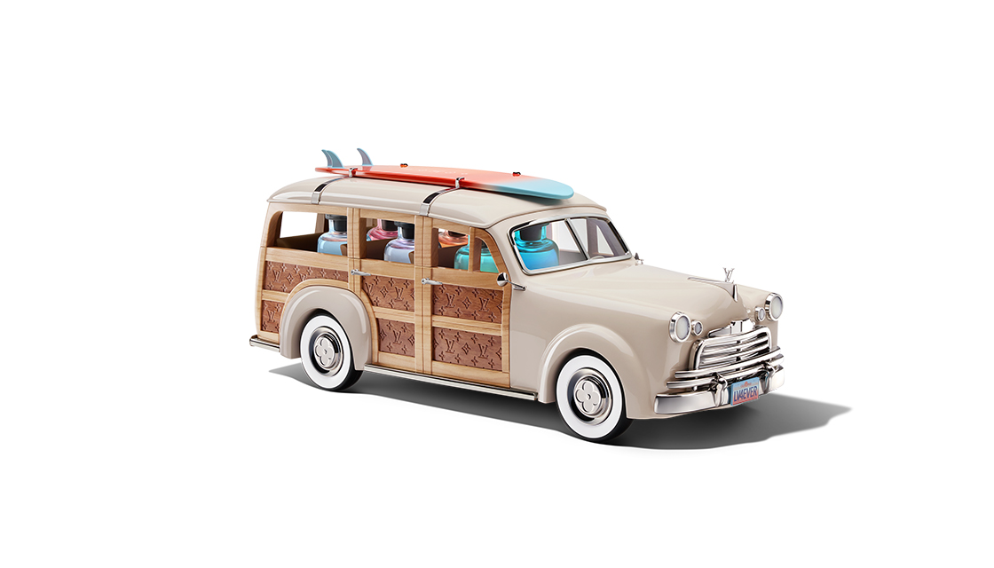 Louis Vuitton presenta Woody Wagon Colognes, un’edizione da collezione firmata Alex Israel