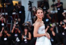 Alicia Vikander is wearing a bespoke Louis Vuitton outfit Alicia Vikander wears Custom Louis Vuitton to the “Echo Chamber” Screening during the 83rd Venice International Film Festival
