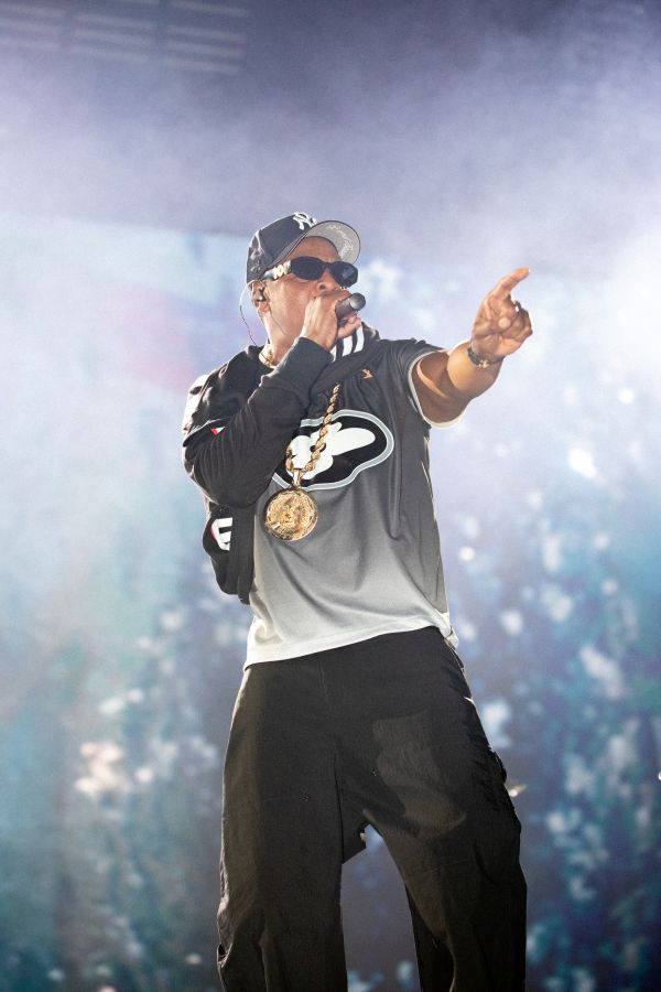 Jay-Z wears custom Louis Vuitton to his concert in Paris