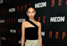 Hoyeon wears custom Louis Vuitton to the “Hope” premiere in New York City Hoyeon wears custom Louis Vuitton to the “Hope” premiere in New York City